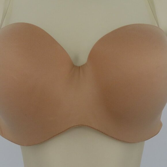 Victorias Secret 32DD Body Victoria Lined Strapless Beige Underwire Bra Women - Picture 3 of 15